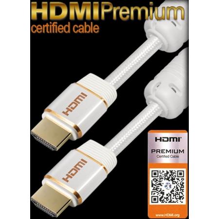 HDMI Premium 2.0 with Ethernet kabel 1,5m wit