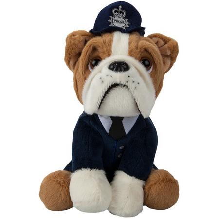 Kamparo Hondenknuffel Bulldog In Politie-uniform 20 Cm Bruin