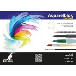 Aquarelblok 16 vel 300 gram 24 x 17 cm - Aquarel papier - Aquarelblokken/tekenblokken - Hobby/schildermateriaal