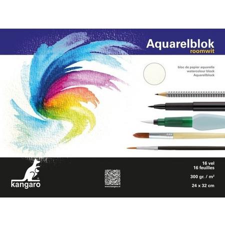 Aquarelblok 16 vel 300 gram 32 x 24 cm - Aquarel papier - Aquarelblokken/tekenblokken - Hobby/schildermateriaal