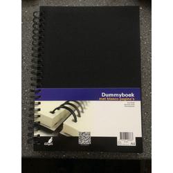 Kangaro Dummyboek A4 blanco 80 vel wire-o, zwart linnen kaft