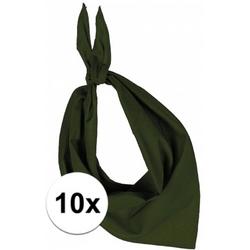 10x Zakdoek bandana olijf groen - hoofddoekjes