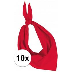 10x Zakdoek bandana rood - hoofddoekjes