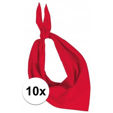 10x Zakdoek bandana rood - hoofddoekjes