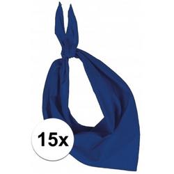 15x Zakdoek bandana kobalt blauw - hoofddoekjes