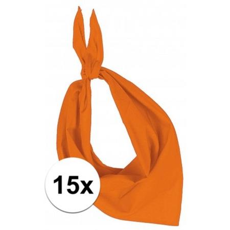 15x Zakdoek bandana oranje - hoofddoekjes