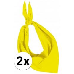 2x Zakdoek bandana geel - hoofddoekjes