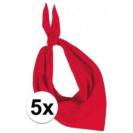 5x Zakdoek bandana rood - hoofddoekjes