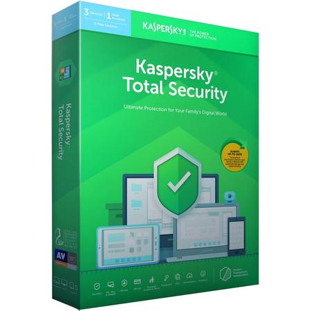 Kaspersky Total Security - Multi-Device - 3 Apparaten - 1 Jaar - Nederlands / Frans - Windows / Mac