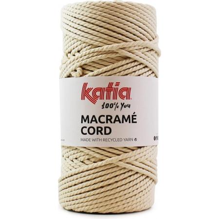 100 meter Katia Macrame Naturel Ecru - macrame koord - gerecycleerd getwijnd touw - voor macramé plantenhanger - macrame plantenhanger