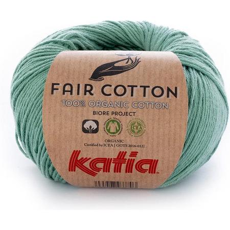 Katia Fair Cotton Mintgroen - 1 bol - biologisch garen - haakkatoen - amigurumi - ecologisch - haken - breien - duurzaam - bio - milieuvriendelijk - haken - breien - katoen - wol - biowol