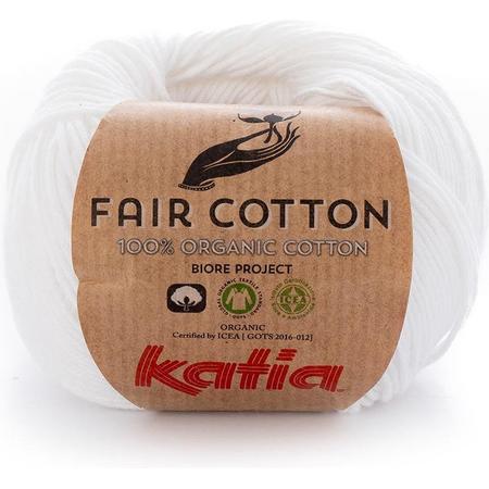 Katia Fair Cotton Wit - 1 bol - biologisch garen - haakkatoen - amigurumi - ecologisch - haken - breien - duurzaam - bio - milieuvriendelijk - haken - breien - katoen - wol - biowol
