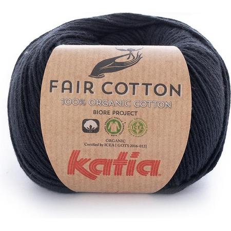 Katia Fair Cotton Zwart - 1 bol - biologisch garen - haakkatoen - amigurumi - ecologisch - haken - breien - duurzaam - bio - milieuvriendelijk - haken - breien - katoen - wol - biowol