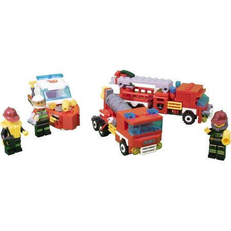 Bouwstenen Set - Brandweer speelgoedset - bouwstenen speelgoed - brandweerauto - brandweerkazerne - speelgoed jongens - speelgoed meisjes - Past op lego