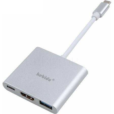 Type C Naar HDMI / USB 3.0 / Type C - Opladen Adapter Converter - USB-C 3.1 Hub Adapter - voor Mac Air Pro / Huawei Mate10 / Samsung S8 Plus