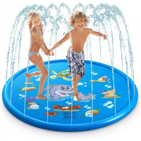 Keebies® Opblaasbare Waterspeelmat Kinderen met Watersproeier - Buiten Zwembad Speelmat - 170 cm