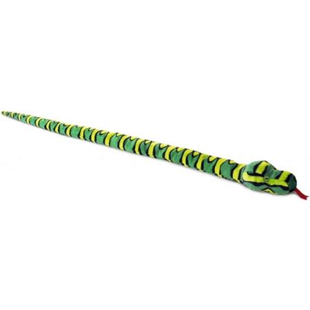 Pluche groene knuffel slang 200 cm