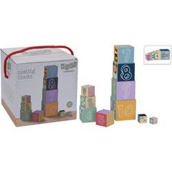 10 Stapelblokken speelgoed - kleuters - kinderen - vanaf 1 jaar - stapelbaar van groot naar klein gecijferd 1-10 - dieren - cijfers - vormen - kleurrijk