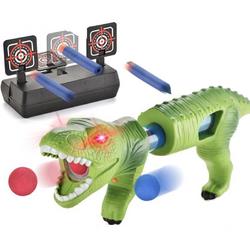 Dinosaurus Foam-Ball Pistool - Geschikt voor NERF Pijltjes & Kogels - Luchtdruk Aangedreven Speelgoed Geweer - Inclusief Accessoires en Schietschijf - Ideaal voor Kinderen