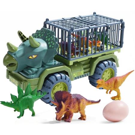 Kiddel Dinosaurus truck met kooi inclusief dinosaurussen - Dinosaurus speelgoed kinderen - Kinderspeelgoed dino