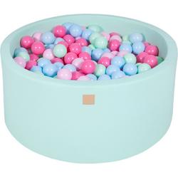 Ballenbak KATOEN Mint - 90x40 incl. 300 bollen - Munt, Babyblauw, Lichtroze, Pastelroze