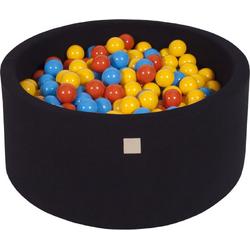 Ballenbak KATOEN Zwart - 90x40 incl. 300 ballen - Geel, Oranje, Blauw