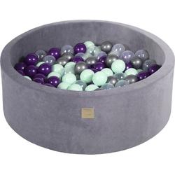 Ballenbak VELVET Staal - 90x30 incl. 200 bollen - Violet, Mint, Transparant, Zilver