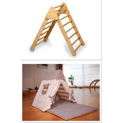 Klimdriehoek Met Tent - Pikler Triangle - Klimrek Peuter - Montessori Speelgoed