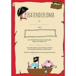 Piraten diplomas - kinderfeestje - diploma Piraat - 8 stuks