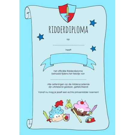 Ridder diplomas - kinderfeestje - diploma Ridder - 8 stuks