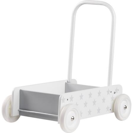 Houten wandelwagen ster wit-grijs Kids Concept