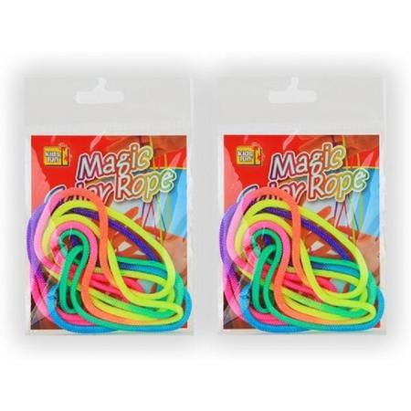 5 x - Rainbow rope magic - Magic color rope - 5 zakjes - Vingerknoop touwtjes
