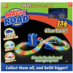 Kids Fun Magic Road Autobaan Glow In The Dark 136-delig Blauw