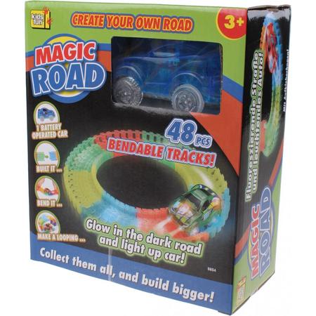Kids Fun Racebaan Magic Road Blauw 48-delig