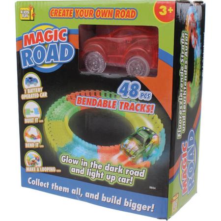 Kids Fun Racebaan Magic Road Rood 48-delig