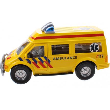 Kids Fun Reddingsdienstvoertuig Ambulance 26 Cm Geel