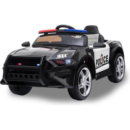 Kijana politie elektrische kinderauto Land Rover zwart - Sterke accu - Soft start - Werkende koplampen