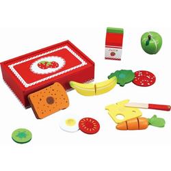 Houten speelgoed snijset lunchbox Aardbei