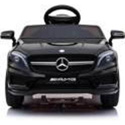 Kinder auto Mercedes GLA 45 AMG zwart 12v Afstandsbediening / VERING / MP3 / DEURTJES / VERLICHTING VOLL OPTIES
