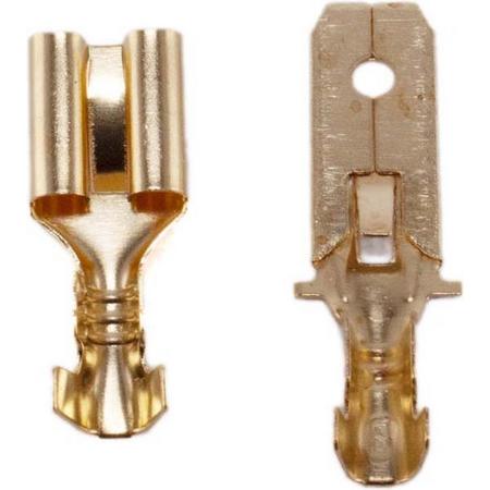 40 Stuks 6.3 mm AMP connector pins male en female