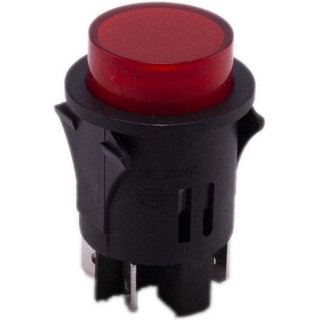Drukknop aan uit met LED rood voor elektrische kinderauto - kindermotor - kinderquad - kindertractor - accuvoertuig