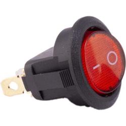 Schakelaar 12 volt aan uit rood rond met LED voor elektrische kinderauto