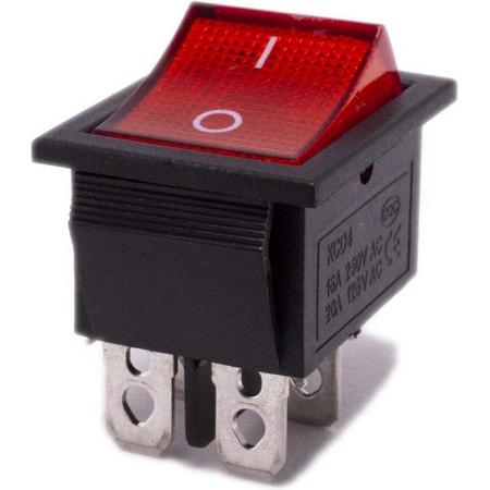 Schakelaar Aan uit 31mm X 25mm rood transparant voor elektrische kinderauto