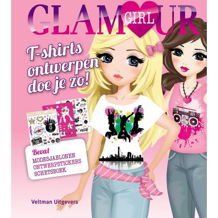 Kinderboeken Veltman Doeboek - Glamour girl: T-shirts ontwerpen doe je