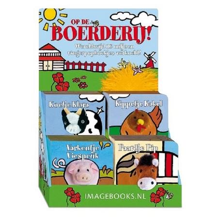 Vingerpopboekjes - Boederijdieren 4x4 (varken,paard,koe & kip)
