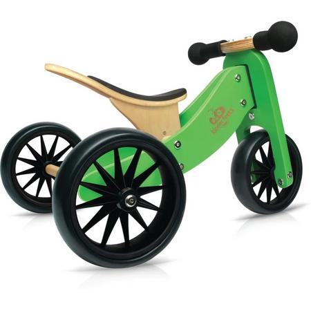 Loopfiets - Groen - Met mandje - Kinderfeets - Balance Bike - Tiny Tot - 2 in 2
