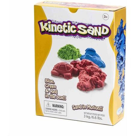 Kinetic Sand, blauw, groen en rood