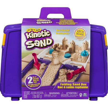 Kinetic Sand zand speelkoffer met 907 g zand, 5 vormpjes en 2 gereedschappen