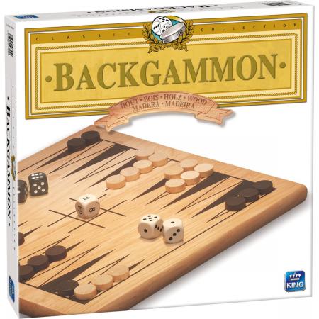 Backgammon Bordspel Hout - King - Met Houten Speelstukken‎‎