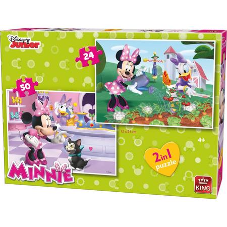 Disney 2in1 24/50pcs Minnie Bowtique puzzel  - King - Kinderpuzzel